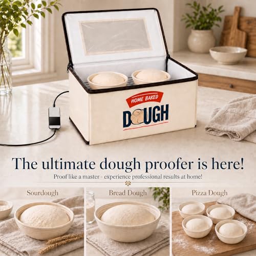 BLUBYEES Folding Bread Proofing Box, 3-Sided Heating with Precise 68-104°F Temp Control, 48H Timer, Family-Size Dough Proofer for 2 Loaves, Sourdough & Pizza Dough - Image 5