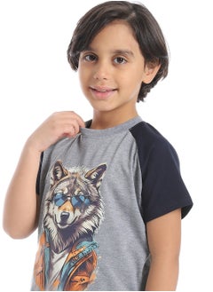 Caesar Boys printed cotton T-Shirt With Short Set  - Image 5