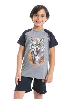 Caesar Boys printed cotton T-Shirt With Short Set  - Image 1