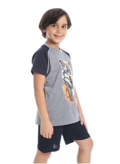 Caesar Boys printed cotton T-Shirt With Short Set  - Image 3