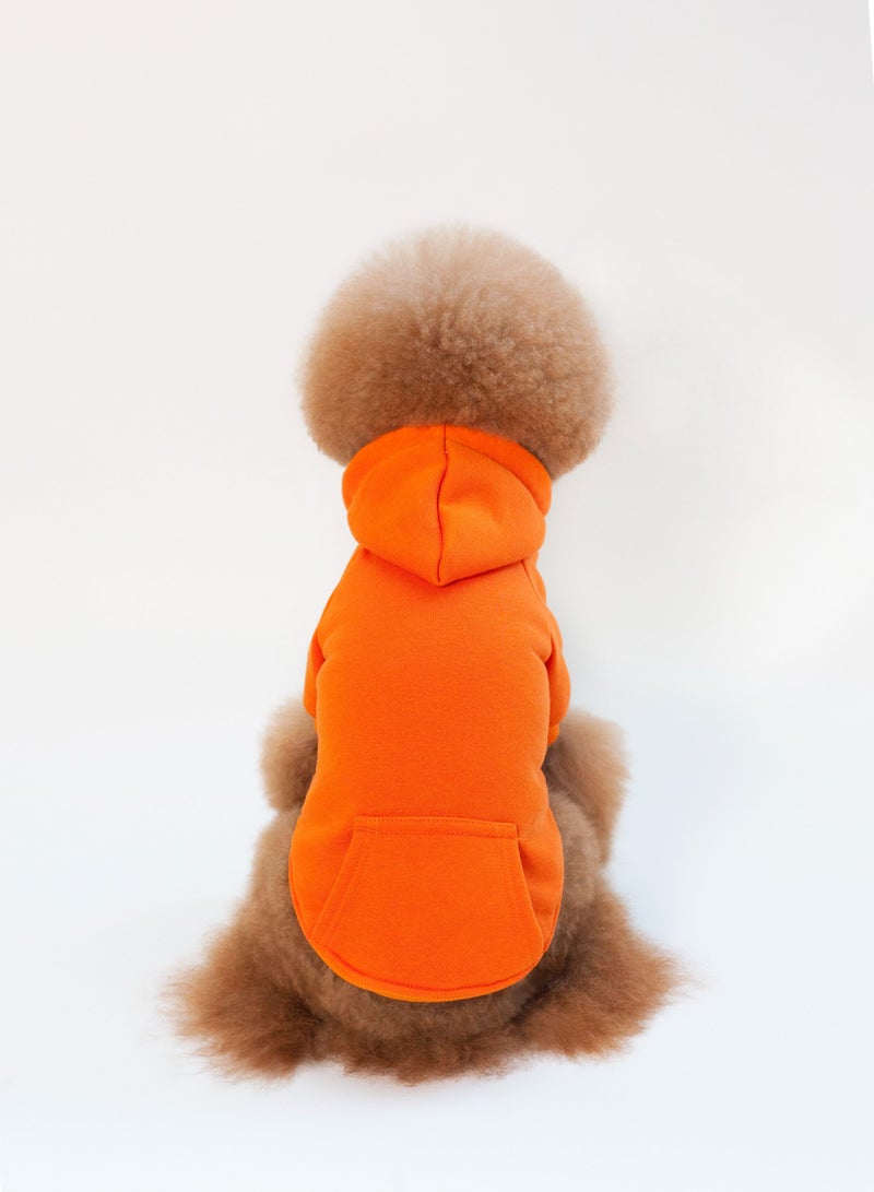 Loquat Pet dog hoodie with a hat Orange - Image 3
