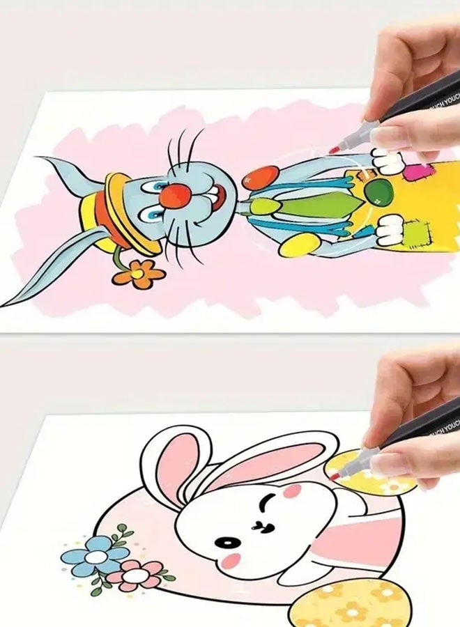 Touch 48 Color Twin Side Marker Pens Set, Magic Painting Set Twin Side Marker Pens Set, Double Tipped Art Marker Set Mark Pen for Kids Artist Coloring Sketching Illustration Drawing Markers - Image 3
