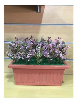 Generic Artificial flower pot in Havana color rectangular for decoration  - Image 1