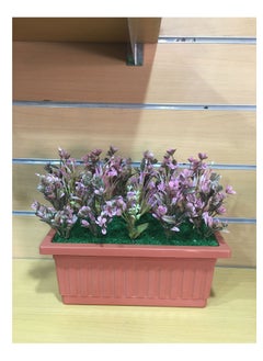 Generic Artificial flower pot in Havana color rectangular for decoration  - Image 2