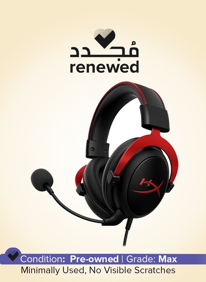 HYPERX Renewed - Cloud II Gaming Headset for PC And PS4 And Xbox One Nintendo Switch Red Wired - Image 1