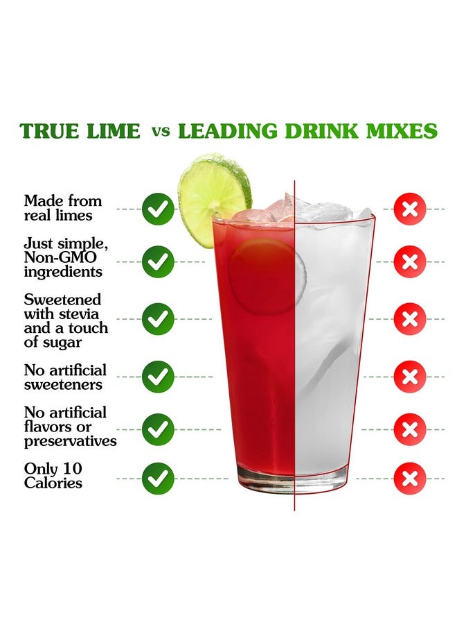 True Citrus TRUE LIME Black Cherry Limeade Drink Mix (10 Packets) | Made from Real Limes | No Preservatives, No Artificial Sweeteners, Gluten Free | Water Flavor Packets & Water Enhancer with Stevia  - Image 3