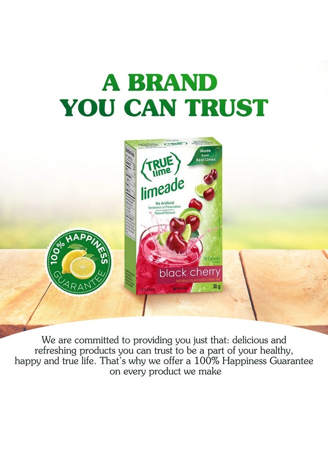 True Citrus TRUE LIME Black Cherry Limeade Drink Mix (10 Packets) | Made from Real Limes | No Preservatives, No Artificial Sweeteners, Gluten Free | Water Flavor Packets & Water Enhancer with Stevia  - Image 4