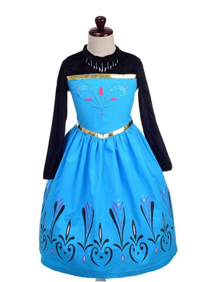 Girls Clothes Dress Queen Princess Costume Birthday Party Cosplay Outfit Cape Crown Gloves Accessories - Image 3