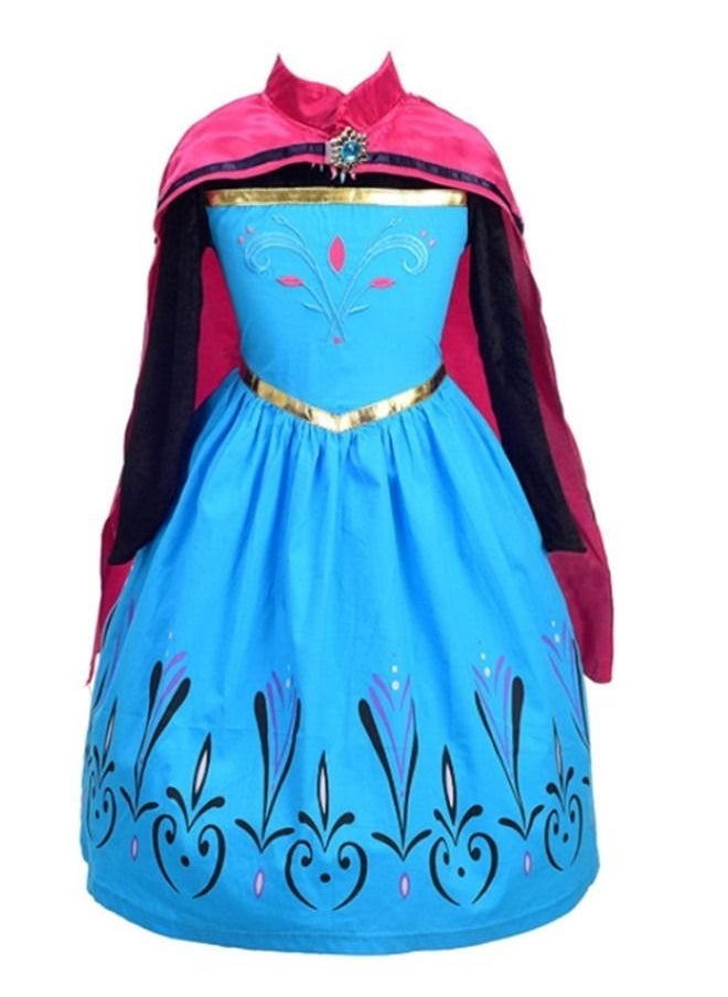 Girls Clothes Dress Queen Princess Costume Birthday Party Cosplay Outfit Cape Crown Gloves Accessories - Image 1