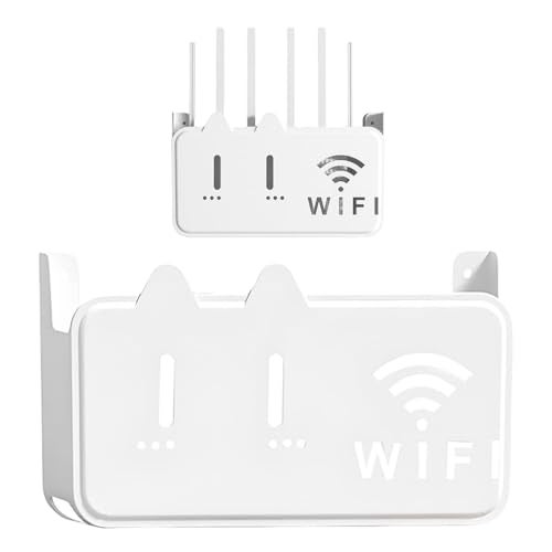BELOXY Self-Adhesive WiFi Storage Box, WiFi Router Holder Case Wall Mount-Universal Wall Shelf for Modem, Set-Top Box, Smart Devices-Space-Saving Cable Organizer Stand for Home & Office (1) - Image 1