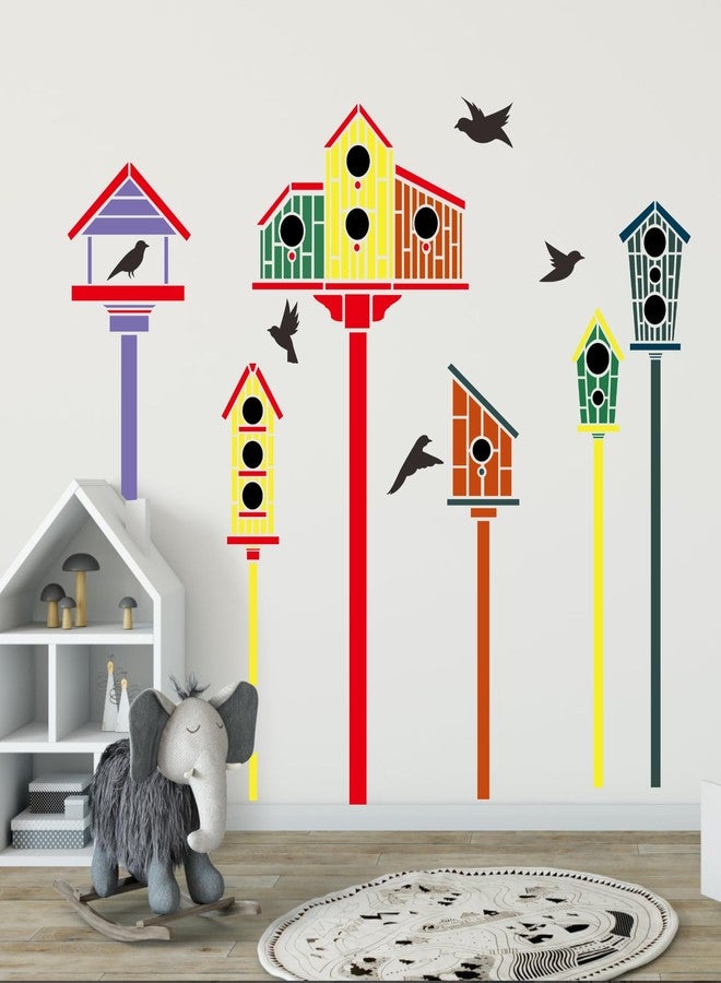 SUNVERSE Garden Fence Stencils for Outdoor Large Bird House Stencils Reusable Drawing Stencil for Garden Fence Room Wall Wood Furniture - Image 1