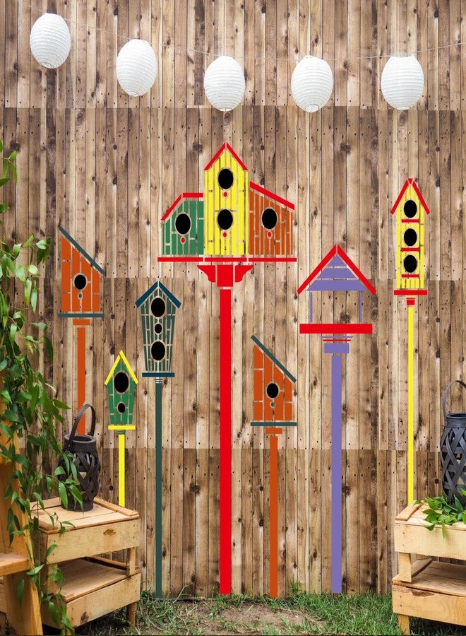 SUNVERSE Garden Fence Stencils for Outdoor Large Bird House Stencils Reusable Drawing Stencil for Garden Fence Room Wall Wood Furniture - Image 2