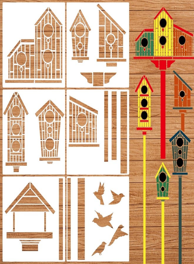 SUNVERSE Garden Fence Stencils for Outdoor Large Bird House Stencils Reusable Drawing Stencil for Garden Fence Room Wall Wood Furniture - Image 3