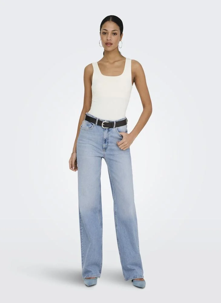 Only  Casual High Waisted Wide Leg Jeans for Women | Best Price UAE