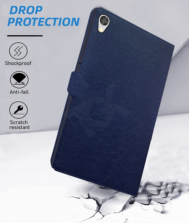 TGK Plain Design Leather Flip Case Cover for Lenovo Tab M8 FHD Cover 8 inch (2nd Gen) TB-8705F, TB-8705N, TB-8705X (Blue) - Image 5