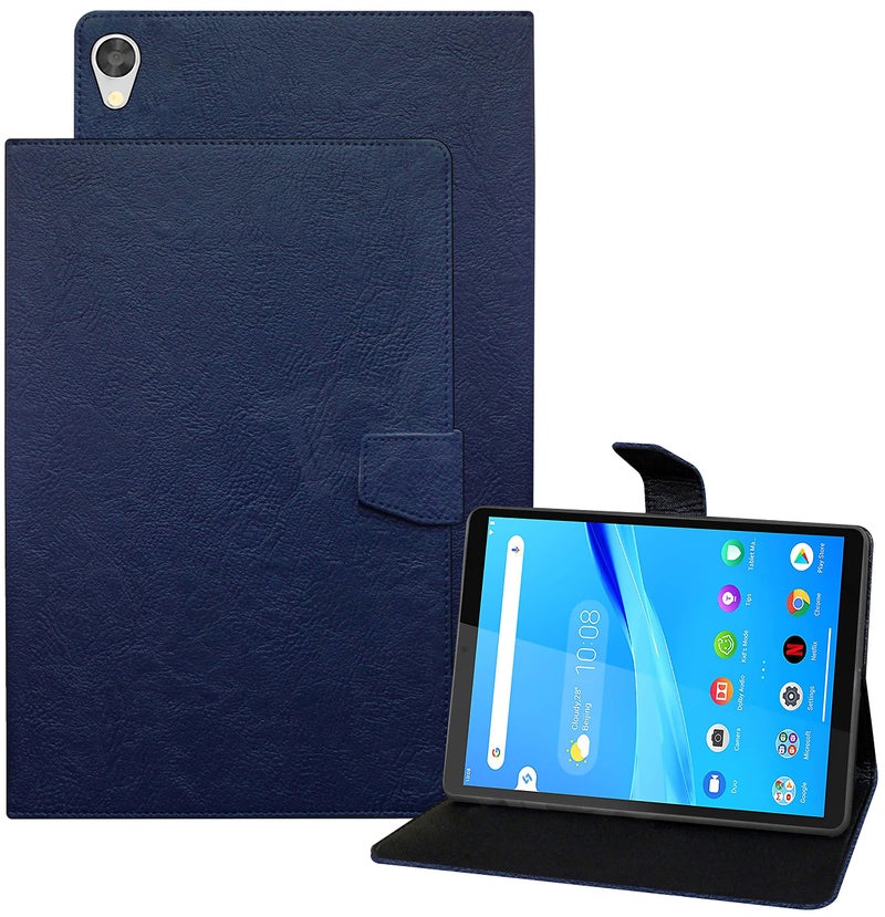 TGK Plain Design Leather Flip Case Cover for Lenovo Tab M8 FHD Cover 8 inch (2nd Gen) TB-8705F, TB-8705N, TB-8705X (Blue) - Image 1