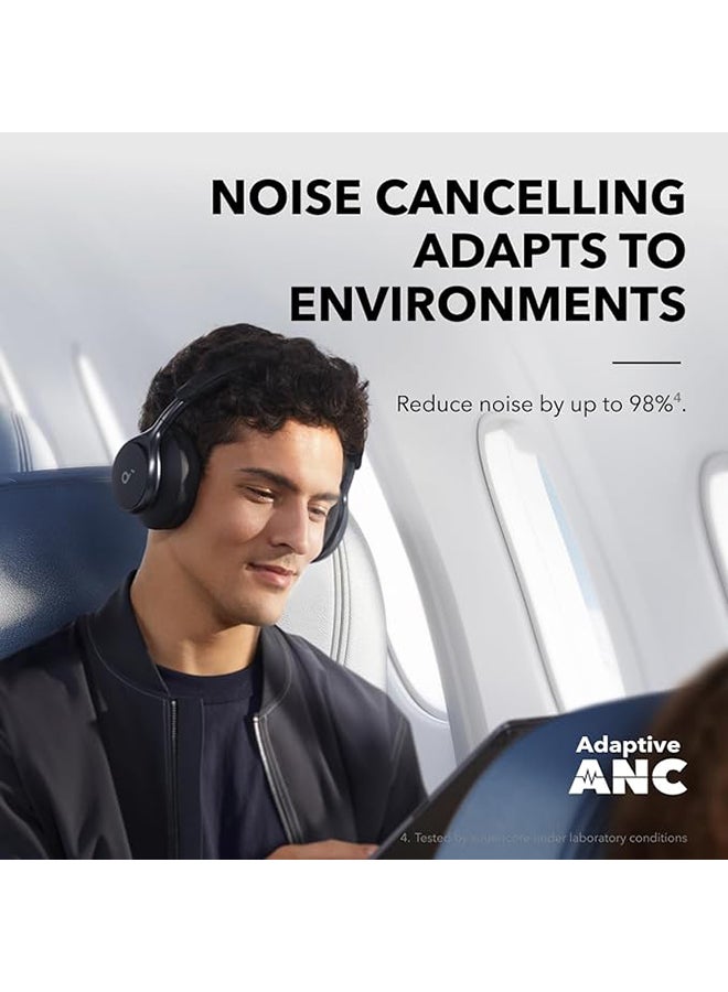 Soundcore By Anker, Space One - Adaptive Active Noise Cancelling Headphones, Enhanced Human Voice Reduction, 40H ANC Playtime, LDAC Hi-Res Wireless Audio, Comfortable Fit, Bluetooth 5.3, App Control 1 Black - Image 3