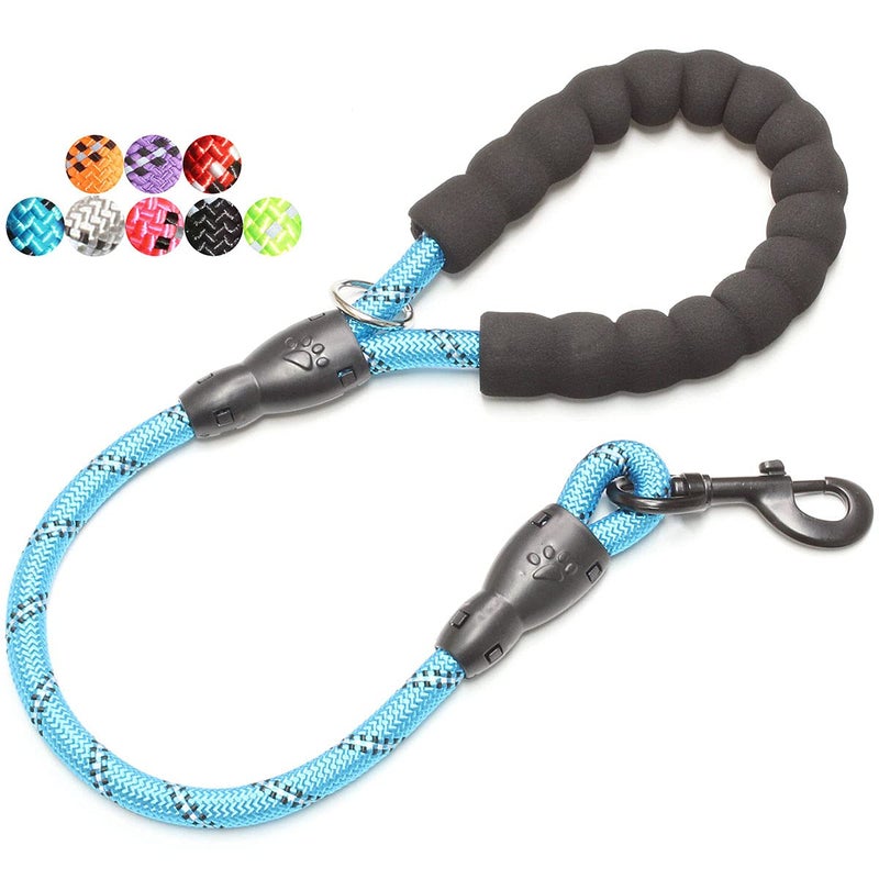 BAAPET 2/4/5/6 FT Dog Leash with Comfortable Padded Handle and Highly Reflective Threads for Small Medium and Large Dogs (2FT-1/2'', Blue) - Image 1