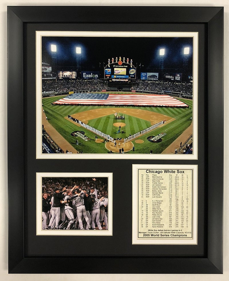 Legends Never Die Legends Never Die Chicago White Sox 2005 MLB World Series  US Cellular Field Collectible  Framed Photo Collage Decor  12 x15 