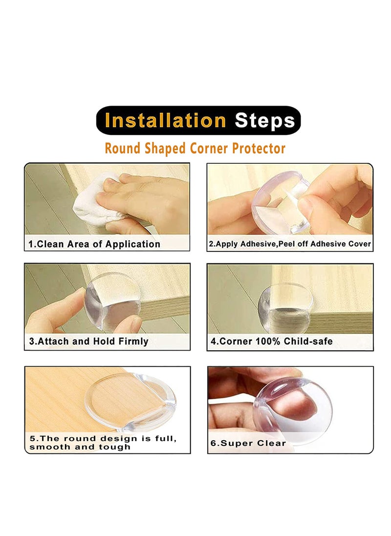 KASTWAVE - Edge Corner Protector Set, 4Pack Clear Baby Proofing Guards, Soft Silicone Bumper Strip 32.8ft with Round Child Edge Protector for Cabinets, Tables, Furniture - Image 1