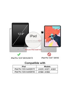 Jetech Case for iPad Pro 12.9 Inch (2015/2017 Model, 1st/2nd Generation) with Pencil Holder, Slim Tablet Cover with Soft TPU Back, Auto Wake/Sleep (Misty Blue)  - Image 2