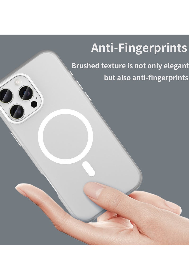 Abania iPhone 16 Pro Max Case with MagSafe, Translucent Matte White, Slim Military-Grade Shockproof, Anti-Yellow Anti-Fingerprint iPhone 16 Pro Max Cover Compatible with MagSafe Accessories - Image 4