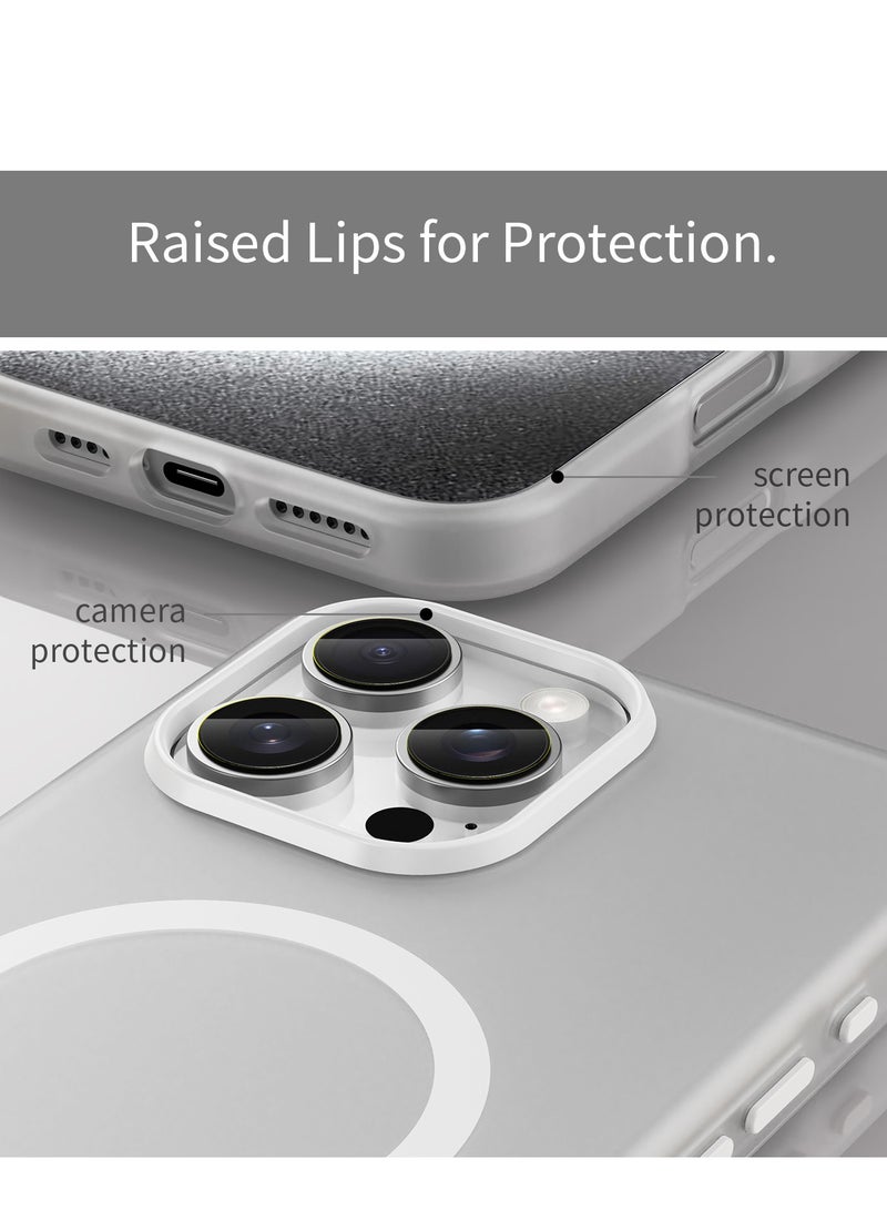 Abania iPhone 16 Pro Max Case with MagSafe, Translucent Matte White, Slim Military-Grade Shockproof, Anti-Yellow Anti-Fingerprint iPhone 16 Pro Max Cover Compatible with MagSafe Accessories - Image 5