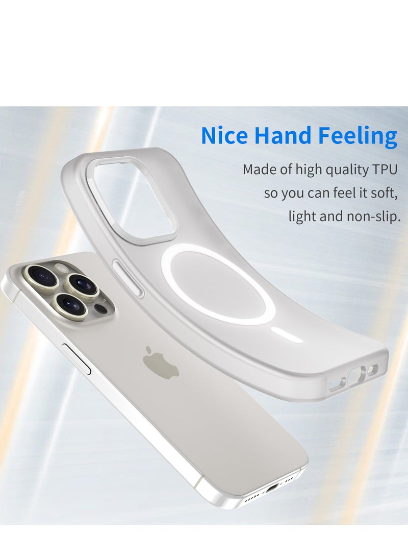 Abania iPhone 16 Pro Max Case with MagSafe, Translucent Matte White, Slim Military-Grade Shockproof, Anti-Yellow Anti-Fingerprint iPhone 16 Pro Max Cover Compatible with MagSafe Accessories - Image 3