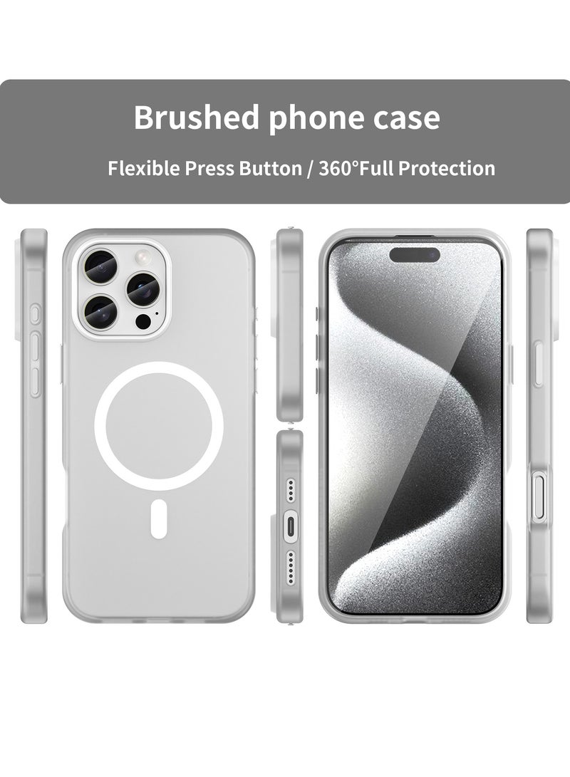 Abania iPhone 16 Pro Max Case with MagSafe, Translucent Matte White, Slim Military-Grade Shockproof, Anti-Yellow Anti-Fingerprint iPhone 16 Pro Max Cover Compatible with MagSafe Accessories - Image 2