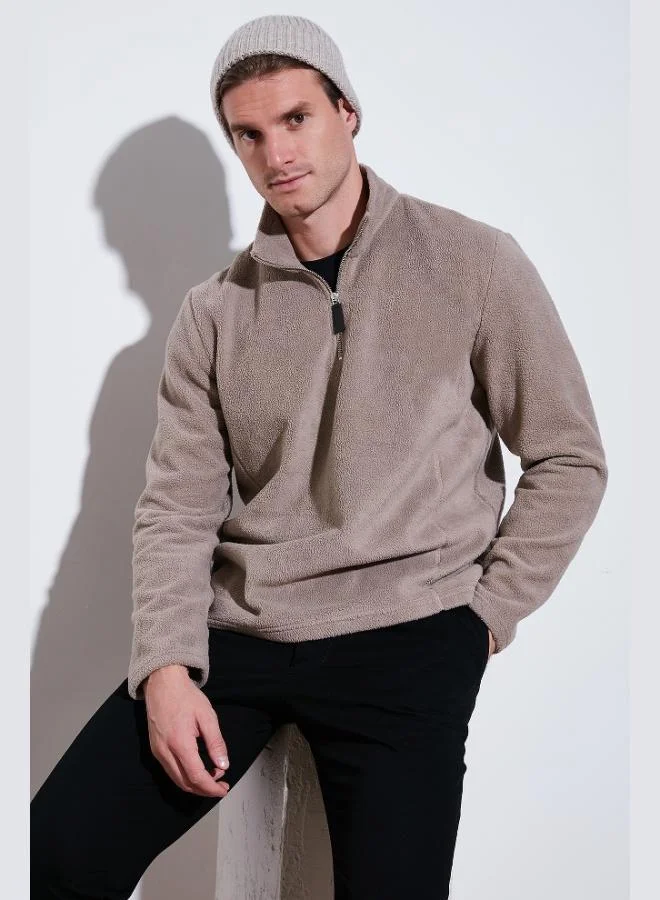 Buratti Slim Fit Stand Collar Winter Coat Men's Polar Fleece 5906053