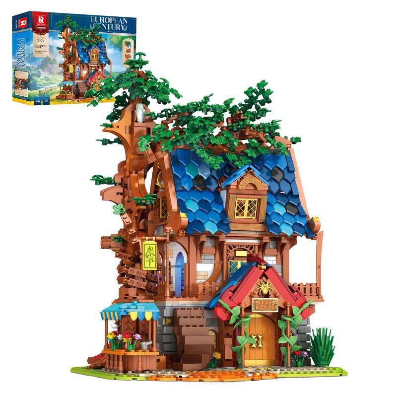 Reobrix Medieval Tree House Lighting Building Block Set Collectible Architecture Display or Home Office Decor European Creative Construction Building Kits 66008 Gifts for Adults Teens 14 - Image 3