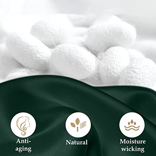 INSSL Silk Pillowcase for Women, Mulberry Silk Pillowcase for Hair an Skin and Stay Comfortable and Breathable During Sleep(Dark Green,Standard) - Image 4