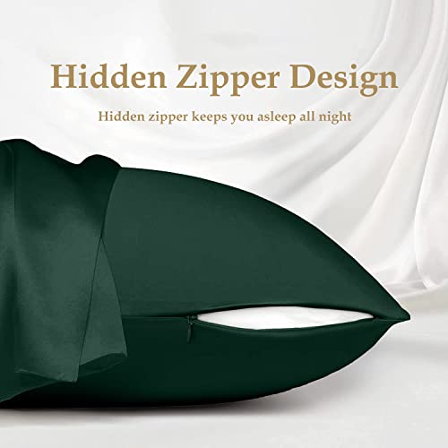 INSSL Silk Pillowcase for Women, Mulberry Silk Pillowcase for Hair an Skin and Stay Comfortable and Breathable During Sleep(Dark Green,Standard) - Image 5