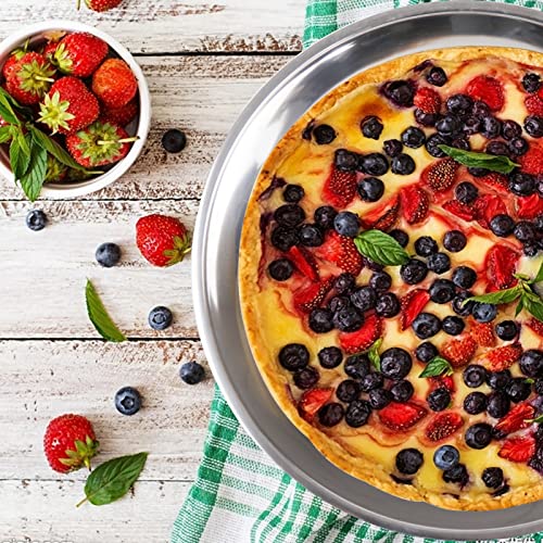 BEENIFIC صينية بيتزا عميقة BEENIFIC، صينية تحميص، صينية تصريف، صينية بيتزا من الفولاذ المقاوم للصدأ 10-12-14-16 بوصة (12x1.6 بوصة) - Image 3