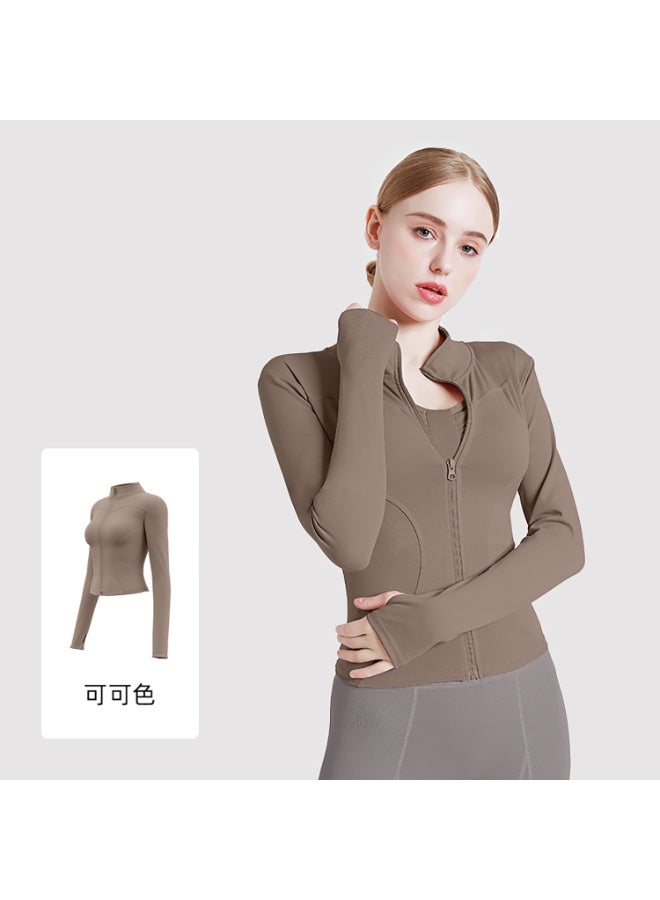 Women's Tracksuit Jacket Slim Fit Long Sleeved Fitness Coat Yoga Tops with Thumb Holes Gym Jacket Workout Sweatshirts  - Image 1
