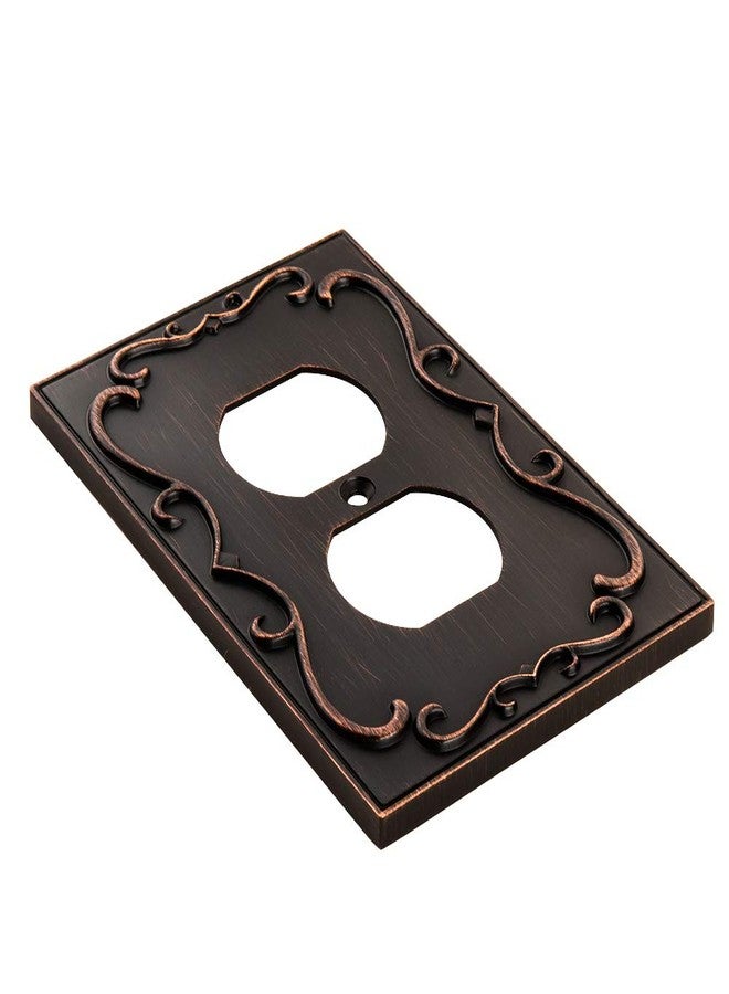 Henne Bery French Cabriole Decorative Wall Plate Switch Plate Outlet Cover (Single Duplex, 2 Pack, Aged Bronze) - Image 2