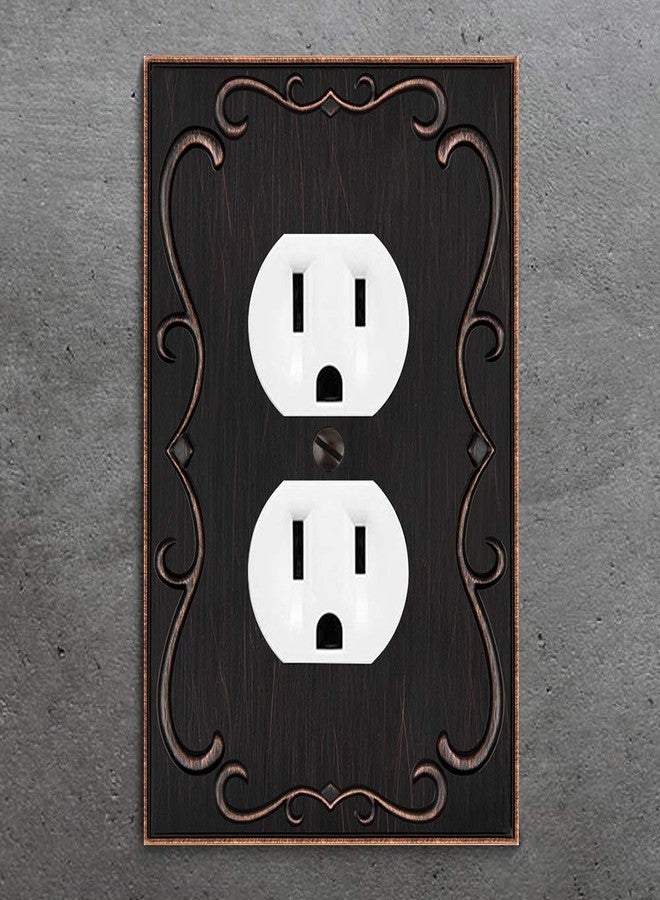 Henne Bery French Cabriole Decorative Wall Plate Switch Plate Outlet Cover (Single Duplex, 2 Pack, Aged Bronze) - Image 3