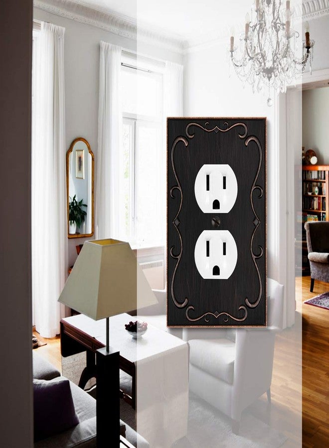 Henne Bery French Cabriole Decorative Wall Plate Switch Plate Outlet Cover (Single Duplex, 2 Pack, Aged Bronze) - Image 4