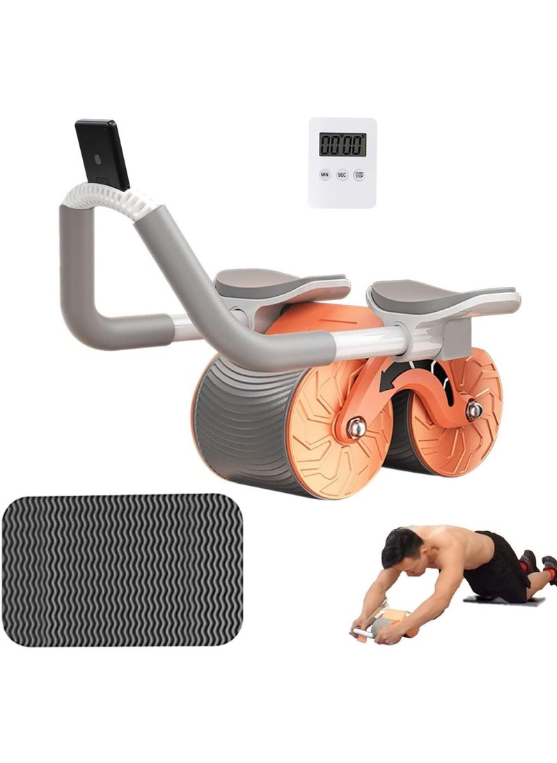 Rock Pow 2025 New Abs Roller Wheel with Timer Abdominal Exercise Wheel Automatic Rebound Abdominal Wheel for Newbies with Knee Mat for Body Fitness Strength Training Home Gym  - Image 1