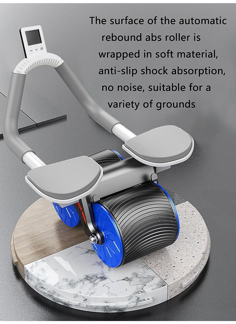 Rock Pow 2025 New Abs Roller Wheel with Timer Abdominal Exercise Wheel Automatic Rebound Abdominal Wheel for Newbies with Knee Mat for Body Fitness Strength Training Home Gym  - Image 4