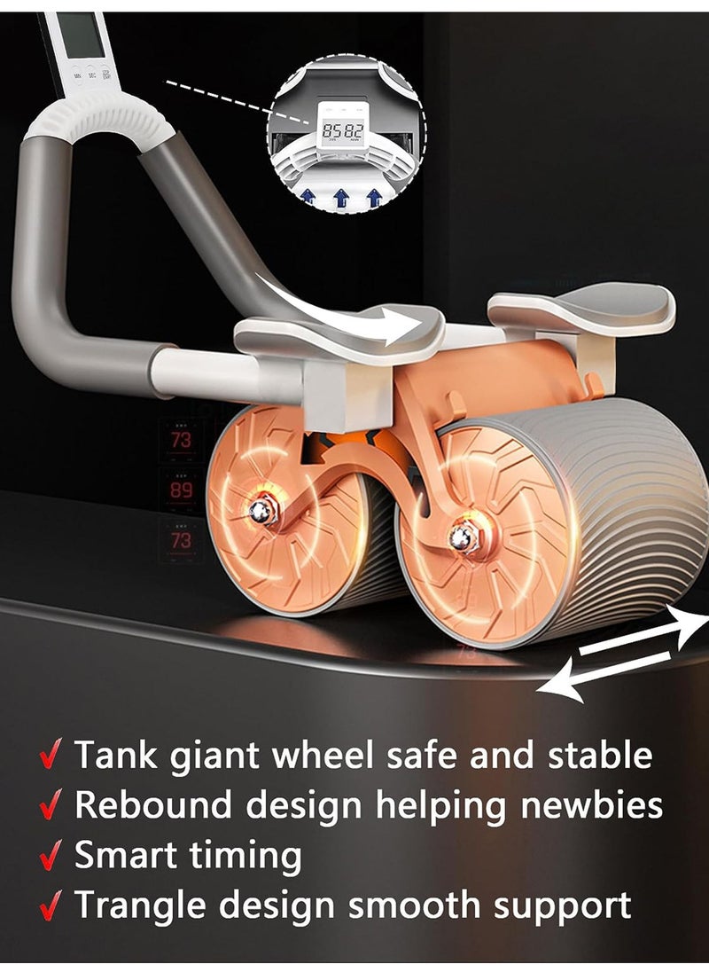 Rock Pow 2025 New Abs Roller Wheel with Timer Abdominal Exercise Wheel Automatic Rebound Abdominal Wheel for Newbies with Knee Mat for Body Fitness Strength Training Home Gym  - Image 2