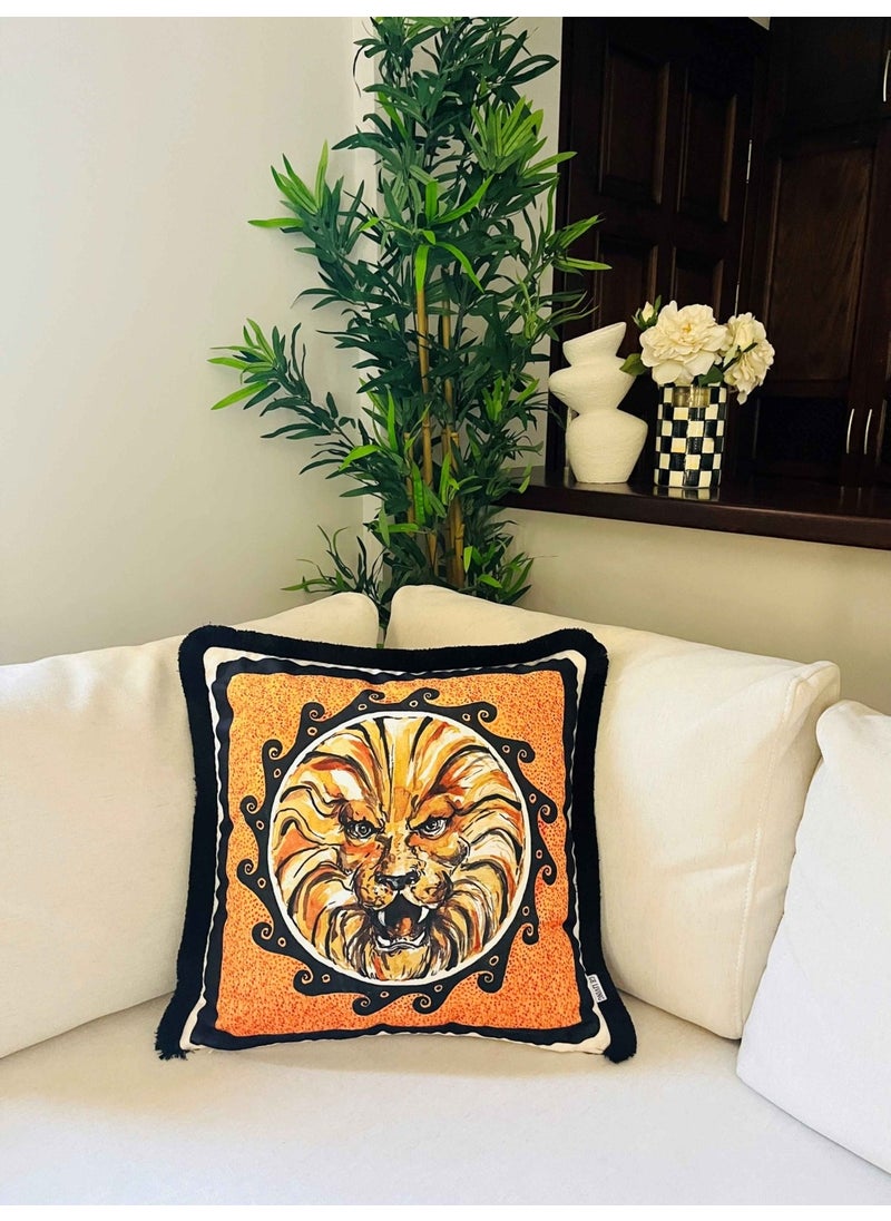 Ge Living Decorative Lion Patterned Cushion Cover - Heritage Series 50 x 50  - Image 1