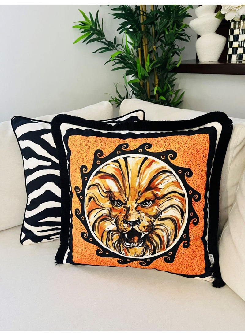 Ge Living Decorative Lion Patterned Cushion Cover - Heritage Series 50 x 50  - Image 4