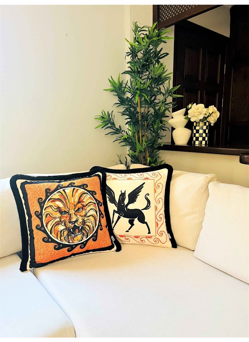 Ge Living Decorative Lion Patterned Cushion Cover - Heritage Series 50 x 50  - Image 5