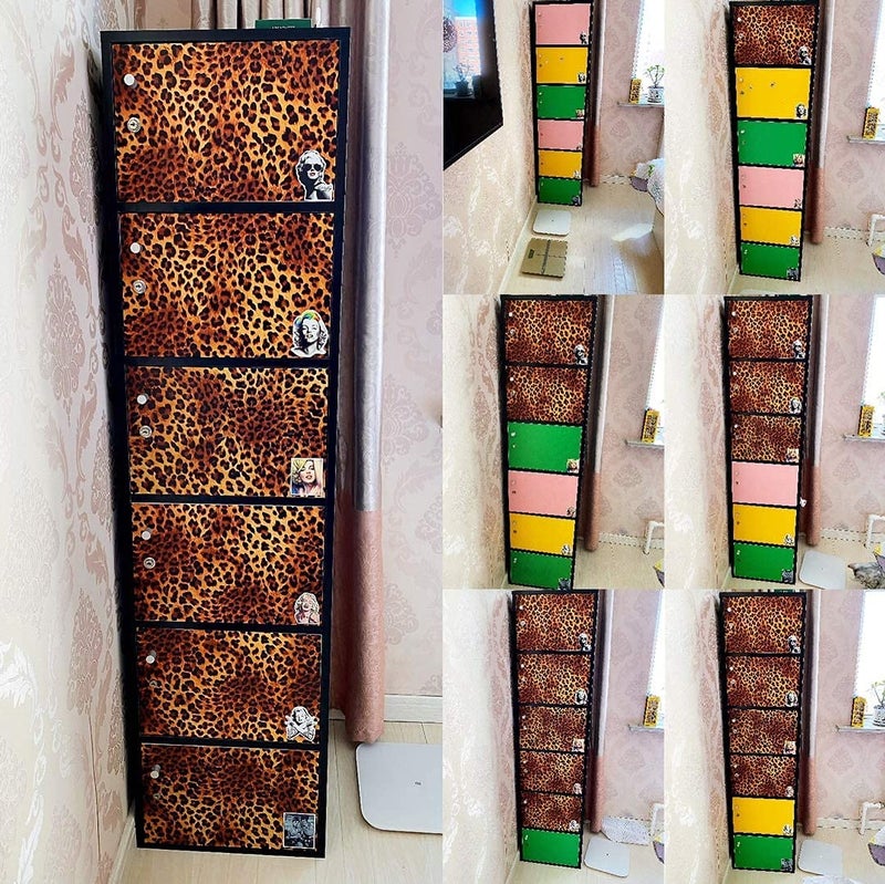 GLOW4U Self Adhesive Vinyl Leopard Print Shelf Liner Contact Paper for Walls Cabinets Dresser Drawer Furniture Table Desk Decal 17.7X117 Inches - Image 4