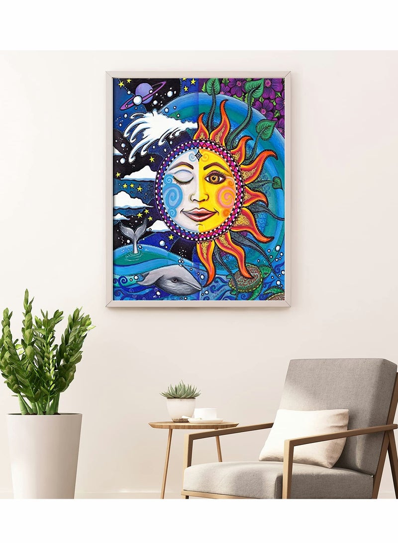 DIY Diamond Painting Kit, 5D Diamond Painting by Number Home Decor Accessories with Painting Canvas Point Pen Adhesive Drill Tray Sealed Bags Drills for Brain Exercise Relax Decompress  - Image 2