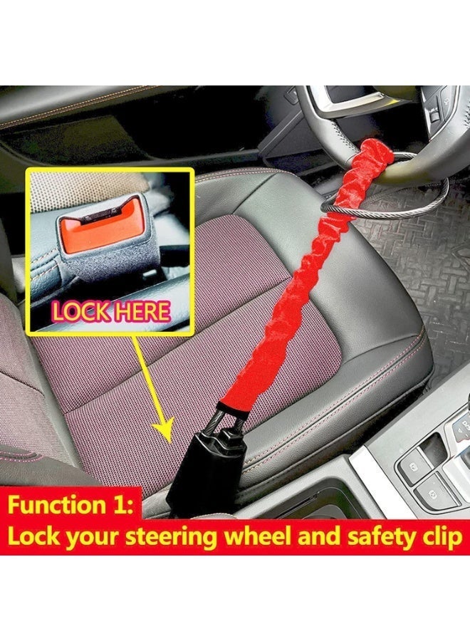 Car Steering Wheel Lock, Anti-theft Lock with 3 Keys, Universal Car Interior Accessories for Most Cars, Easy to Use and Store, Car Interior Kit, Automotive, Car Interior Kit, Automotive，easy operation - Image 3