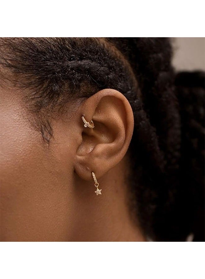 Mevecco Women Gold Huggie Hoop Earrings Dangle Drop 14K Gold Filled Small Boho Beach Simple Delicate Handmade Hypoallergenic Jewelry Gift - Image 2