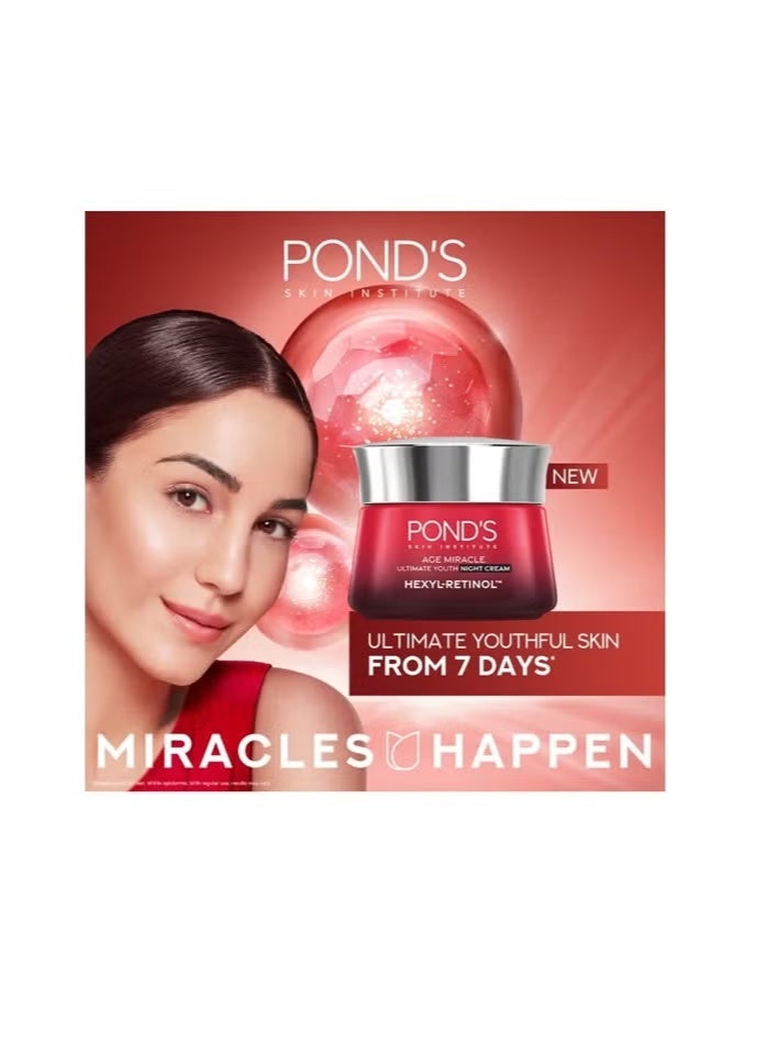 Pond's Pond’s Age Miracle Ultimate Youth Night Face Cream 50g – New & Latest Formula | With Hexyl Retinol & Advanced Repair Technology | Reduces Wrinkles, Firms & Rejuvenates Skin - Image 2