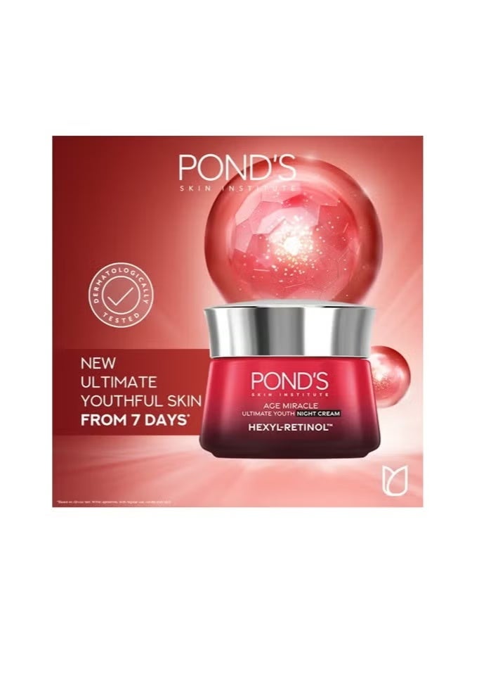 Pond's Pond’s Age Miracle Ultimate Youth Night Face Cream 50g – New & Latest Formula | With Hexyl Retinol & Advanced Repair Technology | Reduces Wrinkles, Firms & Rejuvenates Skin - Image 3